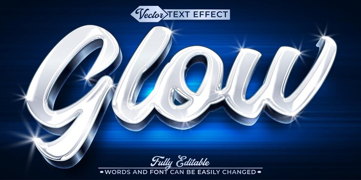 Vector luxury shiny glow vector modelo de efecto de texto editable