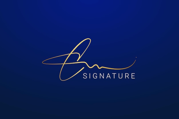 Luxury Signature Concept de logotipo dorado para las letras C