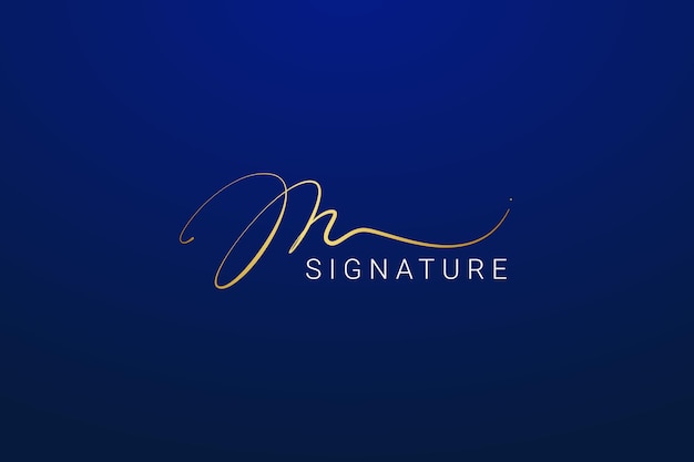 Luxury Signature Concept de logotipo dorado para las letras M