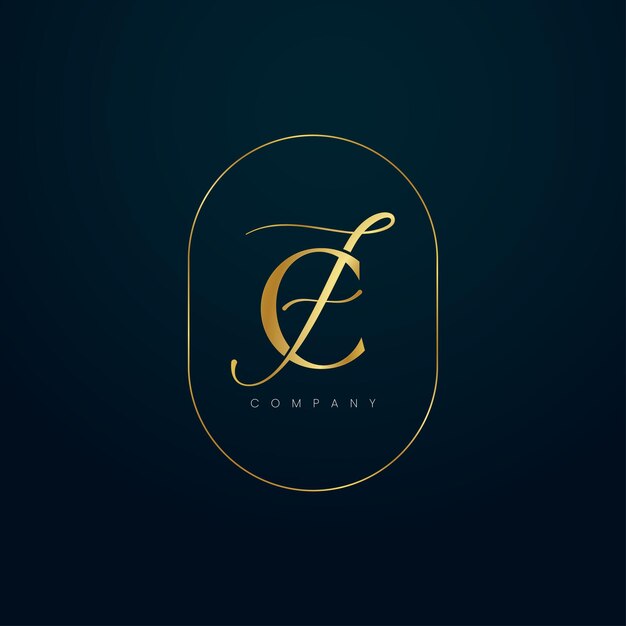 Luxury Vector Monogram Gold Logotipo de la marca Concepto para las letras CF