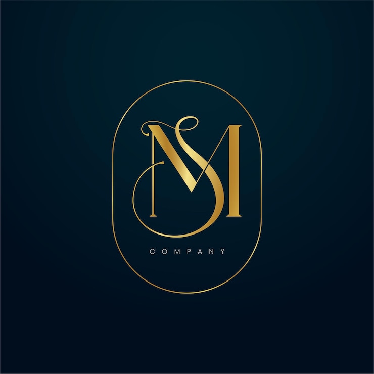 Vector luxury vector monogram gold logotipo de la marca concepto para las letras ms