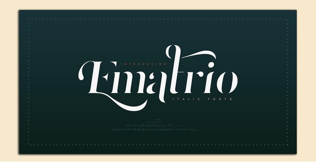 Vector luxury vintage alfabeto letras cursiva tipografía elegante letras clásicas serif cursiva fuentes decorativas de boda concepto retro ilustración vectorial