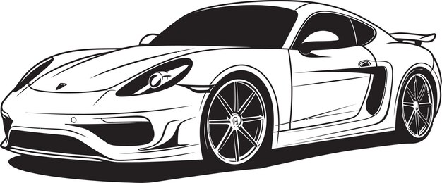 LuxuryLap Elegant Sportscar Lineart Logotipo en Vector Icon Negro RacingRoyalty Vector Negro Iconico Diseño