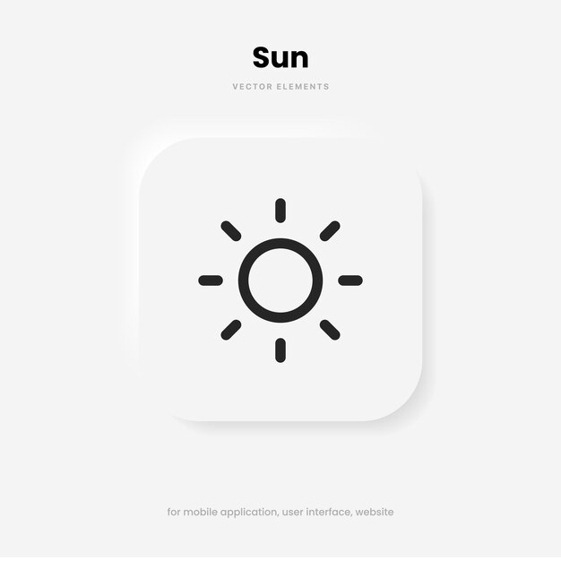 luz 3d, ajuste de intensidad, contraste, brillo, signo de símbolo de icono de sol en fondo blanco aislado