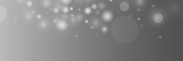 Luz abstracta de luces bokeh brillantes Efecto bokeh ligero aislado en un fondo transparente