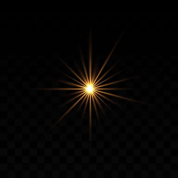 Luz amarilla brillante de estallido de estrellas en un fondo oscuro que irradia rayos afilados para un efecto abstracto brillante y dinámico