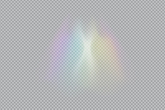 luz del arco iris del prisma. Efecto de luz de superposición. Ilustración de vector de stock en estilo realista.