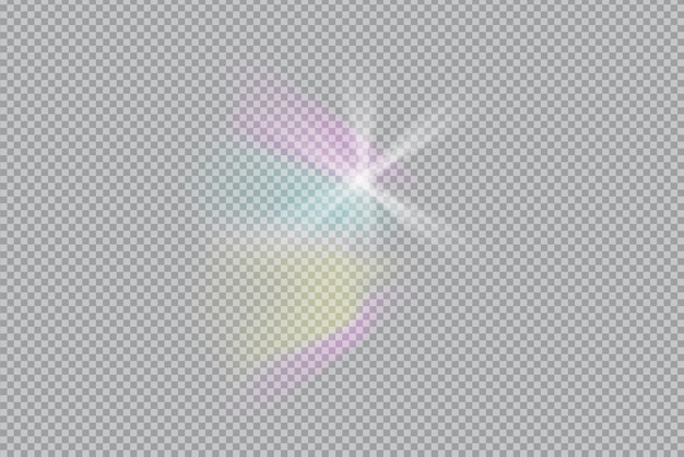 Luz de arco iris prisma Efecto de luz superpuesta Ilustración de vector de stock en estilo realista