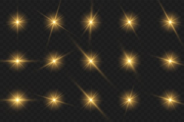 La luz blanca brillante explota sobre un fondo transparente. Partículas de polvo mágico espumoso. Lucero. Sol brillante transparente, destello brillante. Vector brilla.