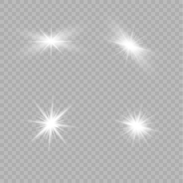 La luz blanca brillante explota sobre un fondo transparente.