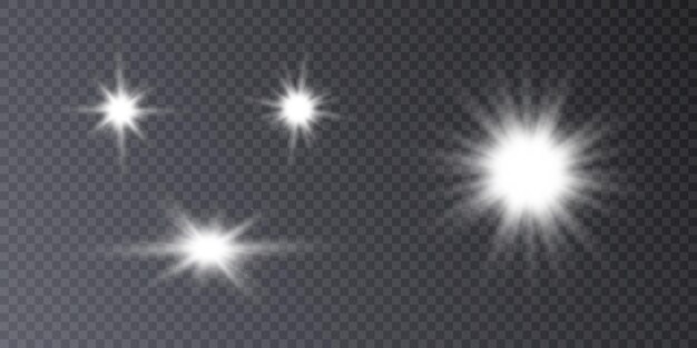 La luz blanca brillante explota sobre un fondo transparente.