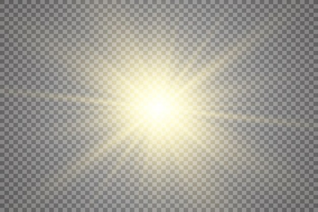 Luz blanca brillante. Hermosa estrella Luz de los rayos. Un sol con reflejos. Una hermosa estrella brillante. Una luz de sol.