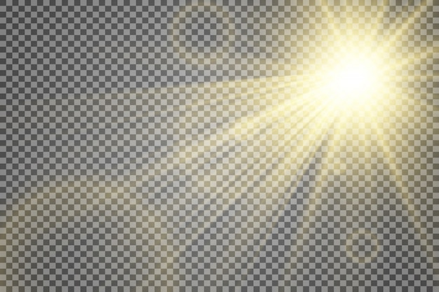 Luz blanca brillante. Hermosa estrella Luz de los rayos. Un sol con reflejos. Una hermosa estrella brillante. Una luz de sol.
