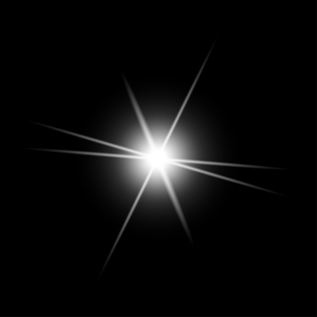 Luz blanca deslumbrante sobre el diseño de fondo negro