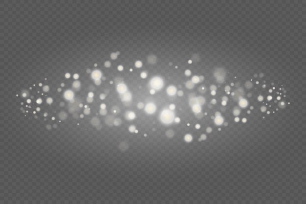 Luz blanca de polvo Efecto de luz Bokeh Fondo brillante
