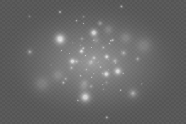 Luz blanca de polvo Efecto de luz Bokeh Fondo brillante