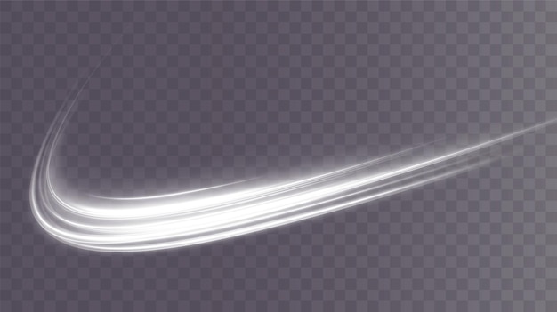 Luz blanca Twirl Curve efecto de luz de línea blanca Círculo blanco luminoso Luz blanca pedista