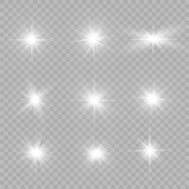 La luz brillante blanca explota en un transparente
