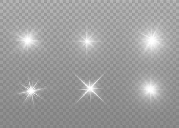 La luz brillante blanca explota en un transparente