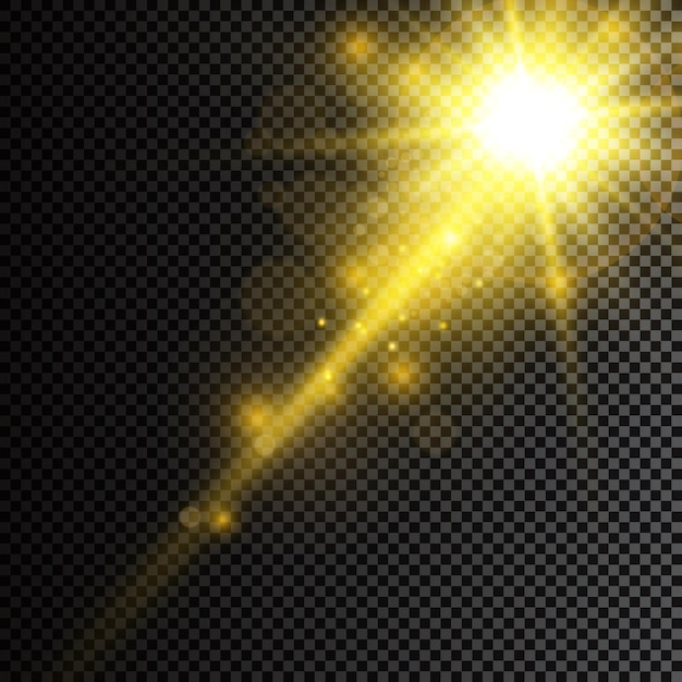 La luz brillante del sol Luz solar transparente Efecto de luz de destello de lente especial Lente solar frontal