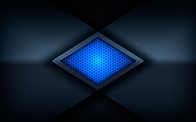 Luz de color azul brillante sobre fondo abstracto oscuro