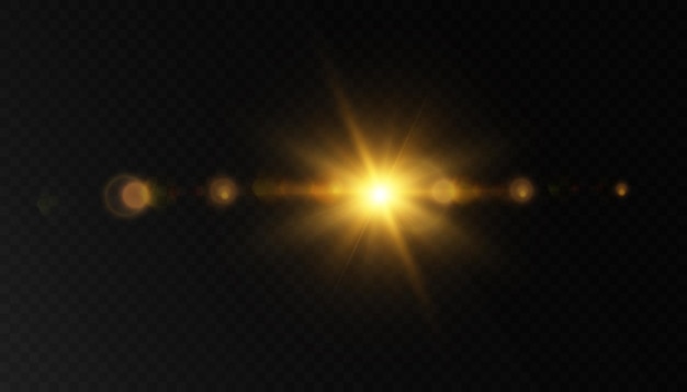 Luz dorada estrella png Luz sol resplandor png Luz destello de luz cálida con reflejos