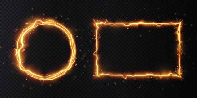 Luz dorada Twirl Curve efecto de luz de línea dorada Círculo dorado luminoso PNG