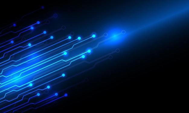 Luz de energía de línea de circuito de tecnología azul abstracto con diseño de espacio en blanco moderno fondo futurista