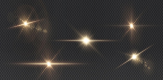 Luz estrella dorada png luz sol dorado png luz destello dorado png ilustrador vectorial