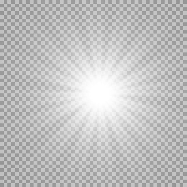 Vector luz de estrella o rayo de sol, efecto de luz