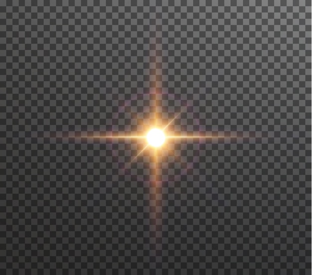 Luz estrella oro png luz sol oro png luz destello oro png vector ilustrador