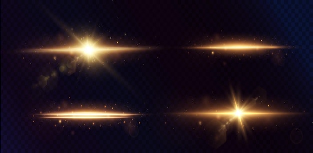 Luz estrella oro png Luz sol oro png Luz destello oro png vector ilustrador