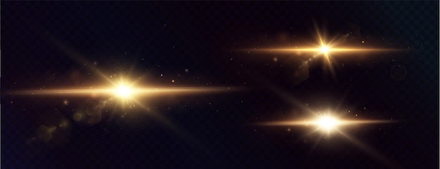 Luz estrella oro png Luz sol oro png Luz destello oro png vector ilustrador