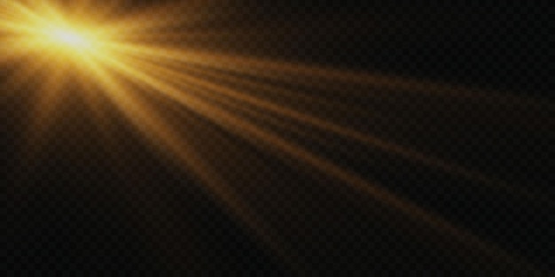 La luz explota sobre un fondo transparente