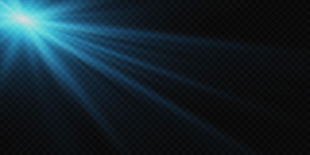 La luz explota sobre un fondo transparente