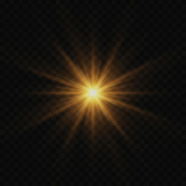 La luz explota sobre un fondo transparente