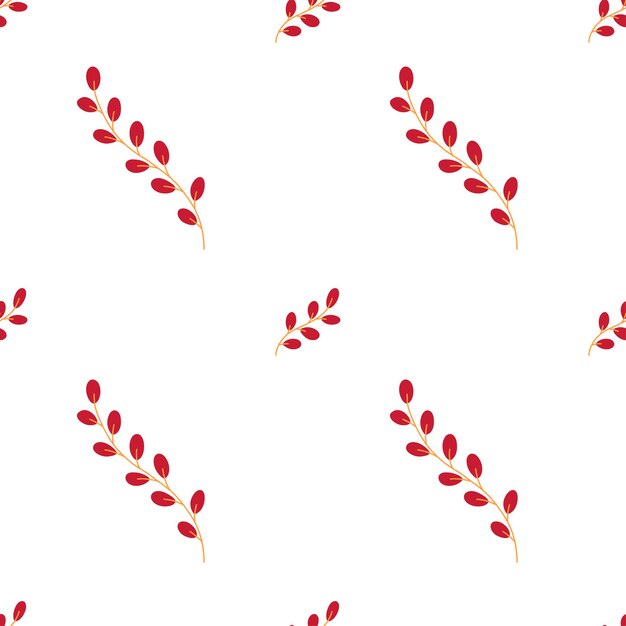 Luz floral de patrones sin fisuras Ilustración vectorial de ramas con hojas rojas
