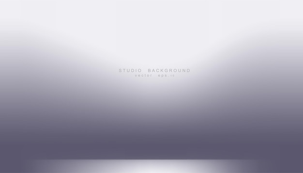 La luz de fondo de la sala de estudio de gradiente gris blanco vacío