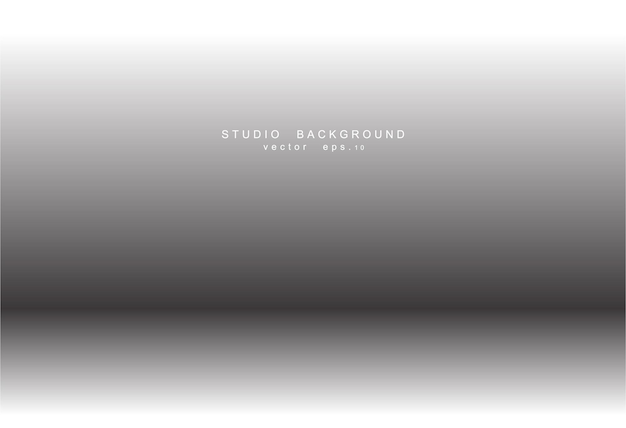 La luz de fondo de la sala de estudio de gradiente gris blanco vacío