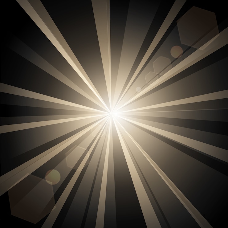 Vector luz iluminada en la oscuridad