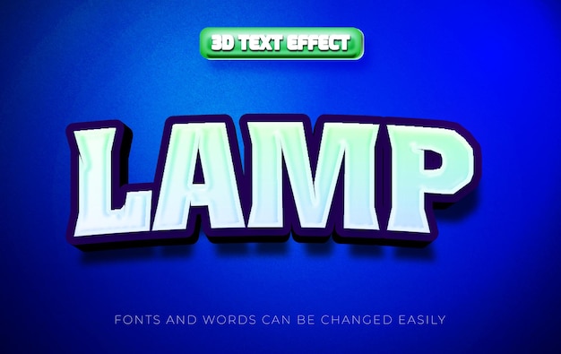 Luz de la lámpara estilo de efecto de texto editable en 3D