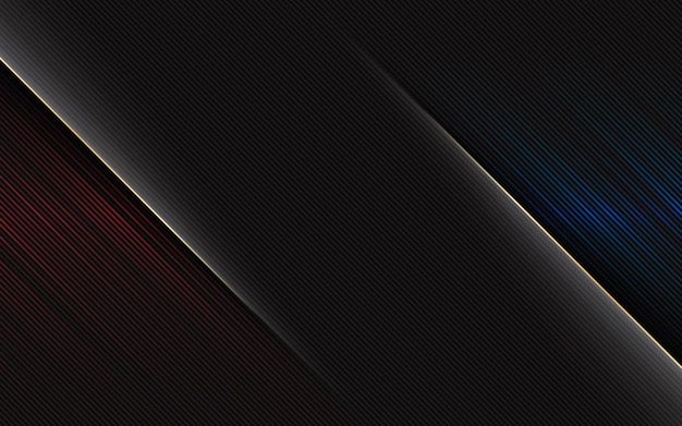 Luz de línea azul y roja de fondo negro abstracto