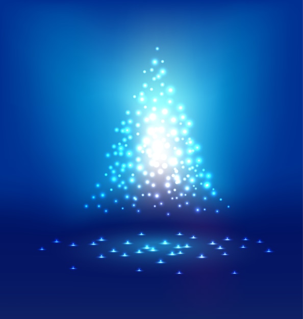 Luz mágica abstracta sobre fondo azul para el día de Navidad