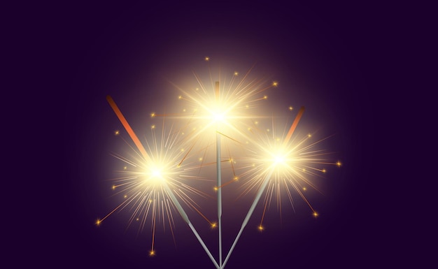 Luz mágica. Bengala. Vela que brilla en el fondo. Efecto de luz vectorial realista.