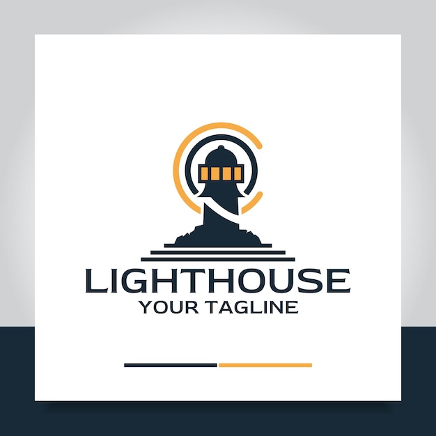 Luz de navegación de diseño de logotipo de faro