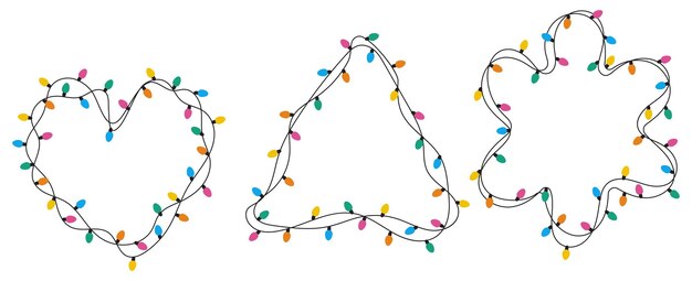 La luz de Navidad forma la decoración de Navidad colorido vector