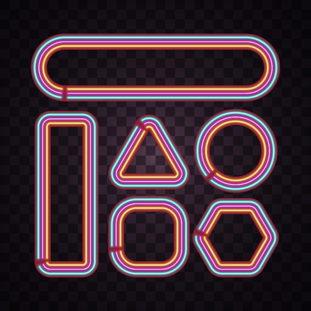 luz de neón brillante brillante fondo vectorial marco de frontera signo de neón signo de juego tecnología de juegos tecnología moderna futurista abstracto