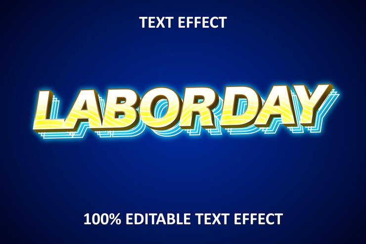 Vector luz de neón efecto de texto editable amarillo azul