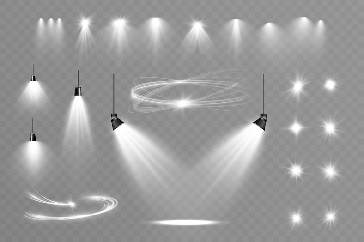 Vector la luz onda blanca y la luz de los focos efecto de brillo meteorológico línea de brillo vectorial brillo plateado ondulado