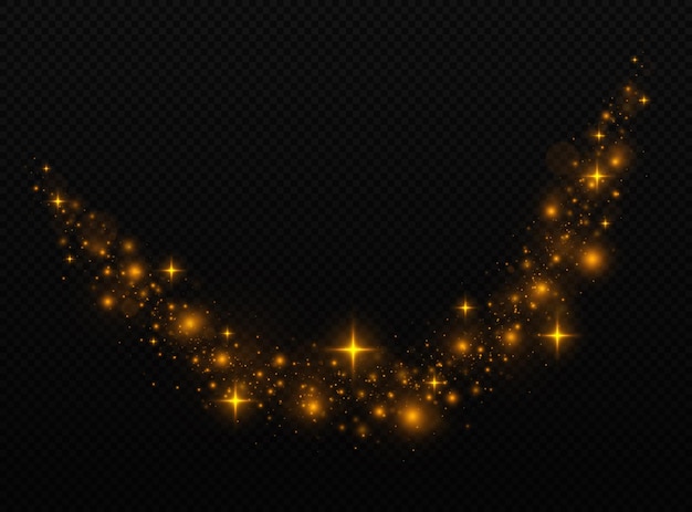 Luz de polvo brillante con partículas brillantes.